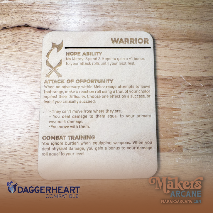 ⚔️ Warrior | Daggerheart Compatible Playerboard Class Sidekick